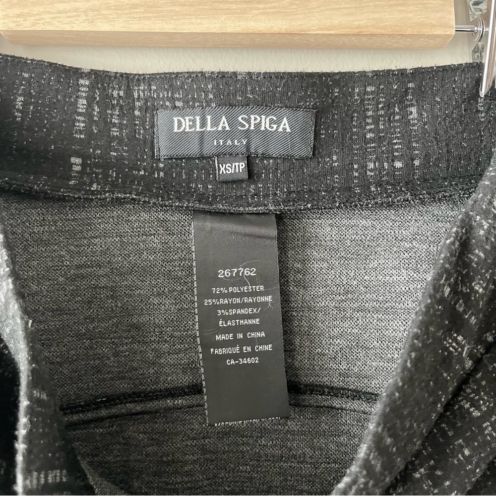 Della Spiga Black Patterned Knee Length Skirt A-Line Pull-On Size XS - Office - Picture 3 of 6